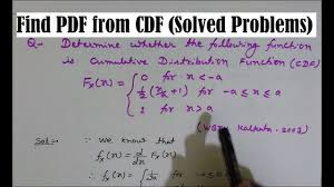 Cdf To Pdf Pdf From Cdf Cumulative Distribution Function Cdf Probability Density Function Pdf Youtube