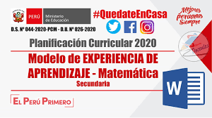 Libro de matematicas de 1ro de secundaria es uno de los libros de ccc revisados aquí. Modelo De Experiencia De Aprendizaje Matematica Secundaria Word Repositorio De Educacion