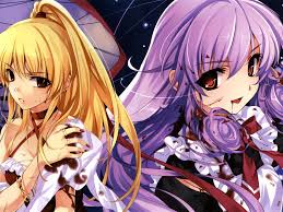 Top anime girls with white hair. Wallpaper Two Anime Girls Blonde And Purple Hair 3840x2160 Uhd 4k Picture Image