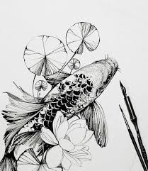 Black And White Koi Fish Tattoo With Flowers Yana Lee Koi Art Ink Art Body Art Tattoos