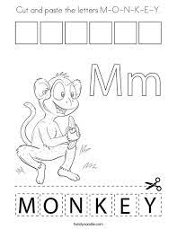 Color online with this game to color letters and numbers coloring pages and you will be able to share and to create your own gallery online. Cut And Paste The Letters M O N K E Y Coloring Page Twisty Noodle