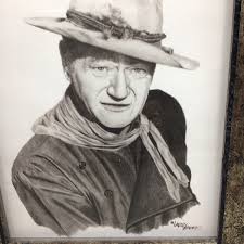 LIMITED EDITION PORTRAIT OF JOHN WAYNE, THE DUKE, ARTIST LARRY BEES Framed. 