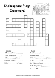 Shakespeare Plays Crossword Shakespeare Plays Crossword Shakespeare