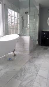 Check spelling or type a new query. White Carrera Tile Bath Remodel Modern Bathroom Atlanta By K M Flooring Houzz
