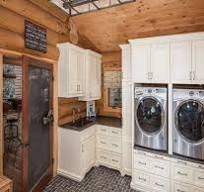 Custom Shaker Style White Lacquer Finish Laundry Closets ...