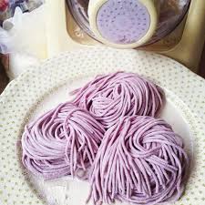 How To Make Purple Sweet Potato Noodles Using A Noodlemaker Noodle Recipes Homemade Homemade Noodles Sweet Potato Noodles