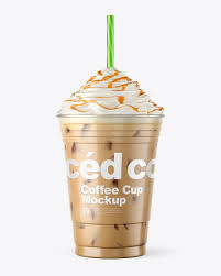 Easy to color different parts separately. Iced Coffee Cup With Topping Mockup In Cup Bowl Mockups On Yellow Images Object Mockups