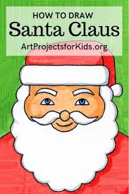 How To Draw Santa S Face Art Projects For Kids How To Draw Santa Christmas Drawings For Kids Kids Art Projects