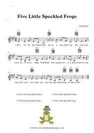 Five Little Speckled Frogs Musicsongs Five Little Speckled Frogs Sat On A Speckled Log Eating Some Mo In 2020 Elementary Music Lessons Campfire Songs Kids Songs
