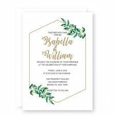 Printable Modern Simple Wedding Invitations With Olive Green Leaves Gold Foil Geometric Frame And Wordings Cheap Wedding Invitation Spring Wedding Invitation Simple Wedding Invitations Cheap Wedding Invitations Spring Wedding Invitations