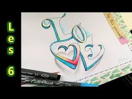 Handletteren Valentijn Special Love Letters Tekenen In 3d Youtube Handbelettering Handlettering Tekenen