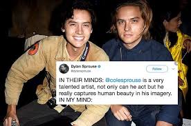 The Sprouse Twins Roasted Each Other On Twitter And It Kinda Turned Into A Meme One Direction Cole Sprouse Funny I Love One Direction