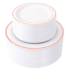 We may earn commission from the links on this page. 25pcs Plastic Party Plates With Rose Gold Rim Disposable Heavy Duty Dinner Plates And Dessert Appetizer Fancy Wedding Plates Disposable Plates Aliexpress
