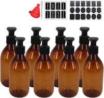 zmybcpack 8 Pack 8OZ Empty Plastic Pump Lotion Bottles with 1 Pen, Labels &  Silicone Funnel, Amber Color Lotion Dispenser with Locking Lotion Pump for  ...