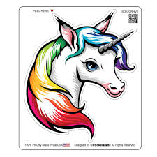 Unicorn Rainbow Hair V1 4 Color Full Full Color Printed Vinyl Window Sticker Ebay Unicorn Drawing Machine Embroidery Patterns Japanese Embroidery