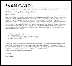 Mechanical Design Engineer Cover Letter Sample Cover Letter Templates Examples