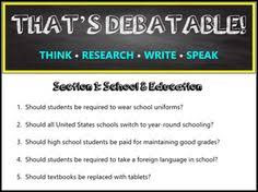 This List Of 50 Debate Topics Will Keep Your Students Engaged And Allow Them To Practice Their Thinking Resea Debate Topics Speech And Debate Research Writing