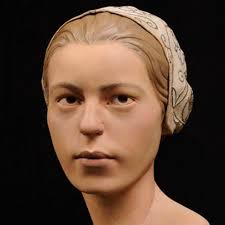 This is a reconstructed model of Jane. An English teen who lived in  Jamestown, VA. Her bones were found among food remains discarded by  colonists during the winter of 1609–1610. It was