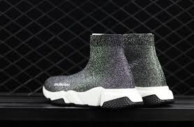 Black And Silver Balenciaga Sneakers Balenciaga Speed Trainer Silver Glitter Balenciaga Speed Trainer Balenciaga Silver Glitter
