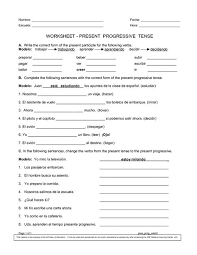Spanish Worksheets Printables Present Progressive Worksheet Spanish Worksheets Present Progressive Spanish Spanish Verbs
