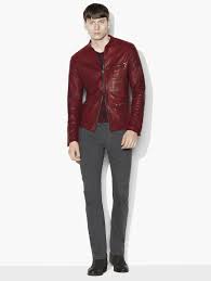 john varvatos burnished leather jacket red clay modesens