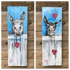 Donkeys By Wilma Pallet Art Wood Art Art Painting