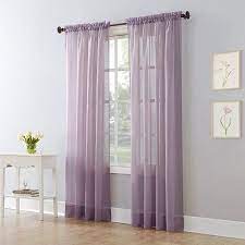 Mainstays Marjorie Sheer Voile Curtain Panel Walmart Com Voile Curtains Purple Home Offices Purple Kitchen Curtains