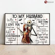 Sally & Jack To My Husband When I Tell You I Love You I Don't Say It Out Of  Habit Canvas Poster - TeeNavi