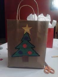 Cheap Way To Decorate A Christmas Bag Construction Paper And Brown Paper Bag Paper Bag Decoration Kids Christmas Christmas Crafts For Kids