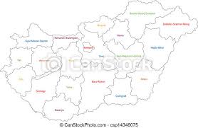 Explore hungary local news alerts & today's headlines geolocated on live map on website or application. Outline Hungary Map Map Of Administrative Divisions Of Republic Of Hungary Canstock