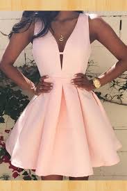 V Neck Homecoming Dress Cute Homecoming Dress Cheap Homecoming Dress Simple Homecoming Dress Pink Pink Homecoming Dress Fancy Dresses Sleeveless Mini Dress