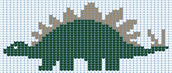 These unique modern reversible designer blankets will certainly turn heads wherever you go. Schematic Stegosaurus Pattern