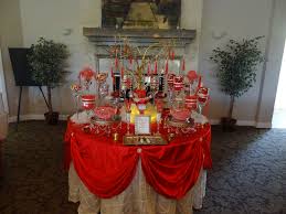 Red And Gold Candy Buffet Gold Candy Gold Candy Buffet Red Birthday Party
