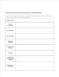Maybe you would like to learn more about one of these? Kostenloses Product Service Description Worksheet