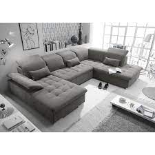 Mid You Wohnlandschaft In Textil Holzwerkstoff Schlammfarben Schlammfarben Bettsofa Sofa Bett Sofa U Form