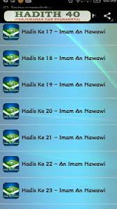Classes on imam nawawi's 40 hadith ie prophetic sayings and the book tadzkiratul hadhramiyyah which is a book on all a woman needs to know about her religion. Hadis 40 Imam An Nawawi 1 0 Apk Free Education Application Apk4now