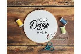 Embroidery Hoop Mockup Sewing Hoop Template Photo Shirt Mockup Templates Mockup