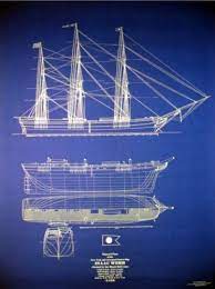 Vintage Sailing Ship Isaac Webb 1850 Blueprint Plan Drawings 24 X34 Sailing Ships Model Sailing Ships Sailing