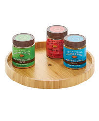 mDesign 11.5" Round Bamboo Lazy Susan Spinner for Kitchen or Pantry