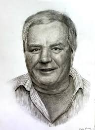 A charcoal piece of my Uncle Tommy Hennessy that I did for my Dad's birthday