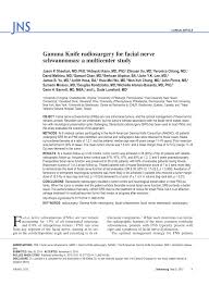 105 likes · 3 talking about this. Pdf Gamma Knife Radiosurgery For Facial Nerve Schwannomas A Multicenter Study