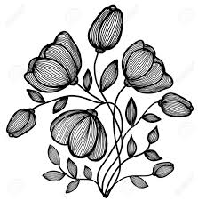 Belle Abstraite En Noir Et Blanc Fleur Des Lignes Unique Isole Sur Fond Blanc De Nombreuses Similitudes Avec Le Profil De L Auteur Dessin De Fleur Dessin Noir Et Blanc Dessin Fleur