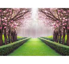 Mit einer fototapete, lässt sich eine völlig neue atmosphäre in einem raum erzeugen. Rosa Garten Baum Wandtapete Tenstickers