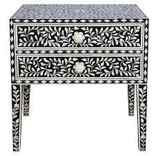 While some rely on their bedside table as a holy grail of functionality, using the surface to hold nighttime water, reading glasses and an alarm clock, and bedside drawers to store everything from journals to passports, others prefer cool bedside tables whose primary function is to. Laverne Floral Bone Inlay Bedside Table With Drawers Temple Webster
