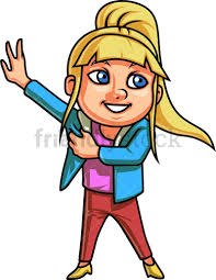 Little Girl Dressing Up Cartoon Vector Clipart Friendlystock Little Girl Dress Up Little Girl Dresses Girls Dress Up