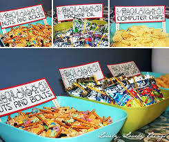 Birthday Party Snack Ideas Go Gabba Gabba Foods Robot Birthday Party Ideas Lovely Lovely Things Robot Birthday Party Robot Party Food Birthday Party Snacks