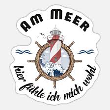 Am Meer, hier fühle ich mich wohl' Sticker | Spreadshirt