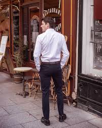 High-end luxury white men's shirt