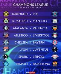 The eight group winners will be seeded and host the second leg match. Uefa Champions League Round Of 16 Draw Uefa Champions League Champions League League