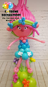 Birthday Ideas In Miami Trolls Theme Poppy Balloon Sculpture Trolls Birthday Party Ideas Party Decorations Miami Balloon A Trolls Birthday Party Trolls Birthday Balloon Decorations